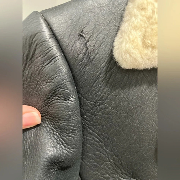 Vintage Harley Davidson Sherpa Lined belted Embroidered Genuine Leather Jacket S - Picture 14 of 14